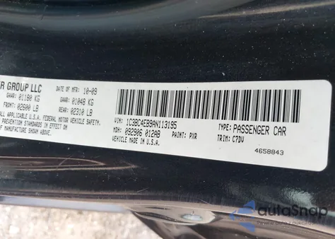 2010 Chrysler Sebring Lx из США, поврежденный, VIN 1C3BC4EB9AN113195